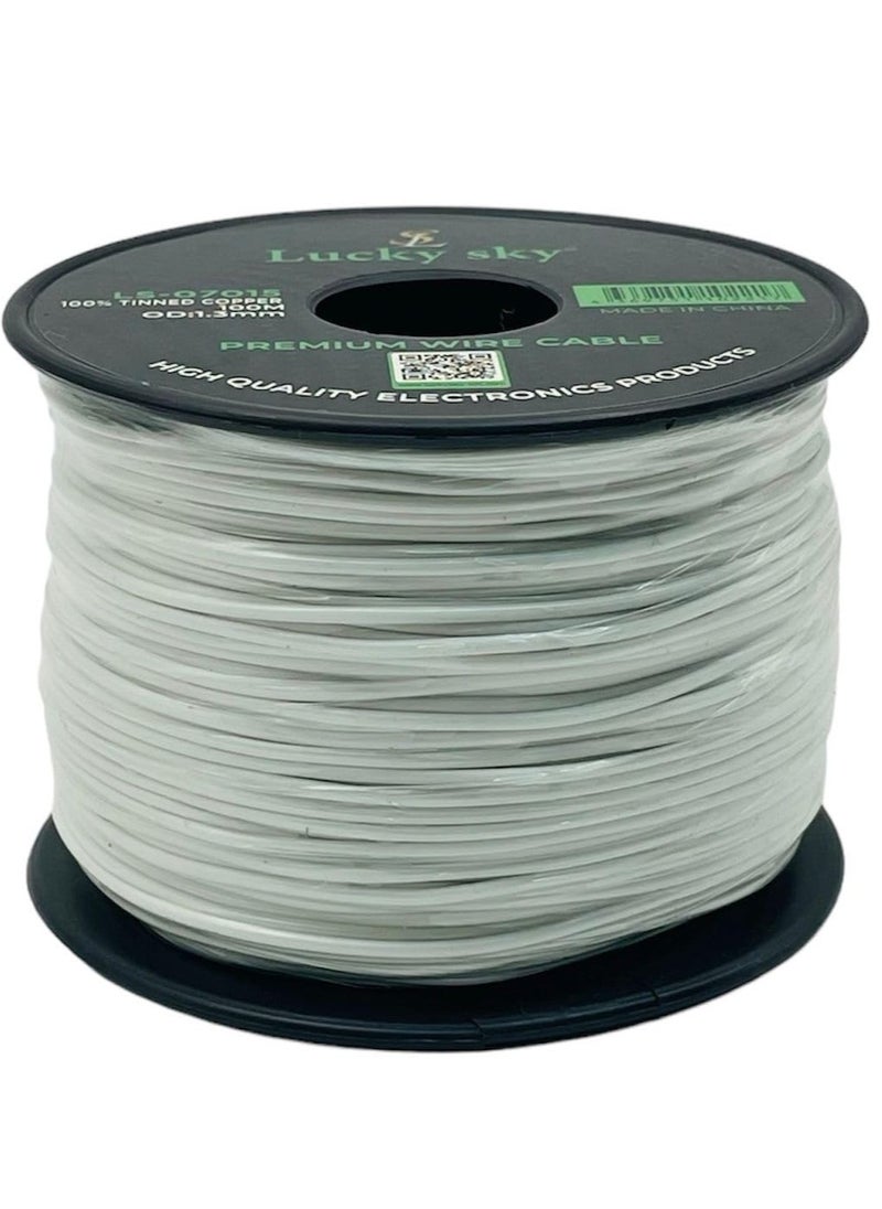 Lucky Sky - 20awg سلك مرن من السيليكون المعلب بأسلاك نحاسية مطاط السيليكون معزول أبيض 50M 164ft OD: -1.8mm 300V الذين تقطعت بهم السبل ربط الأسلاك. (أبيض) - Image 1