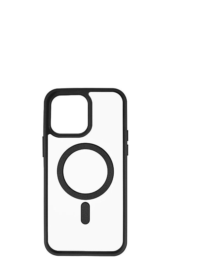 Magnetic Case for iPhone 15 Pro, Compatible with Magsafe, Matte Translucent Mobile Phone Case for iPhone 15 Pro, Scratch-Resistant PC Back + TPU Bumper