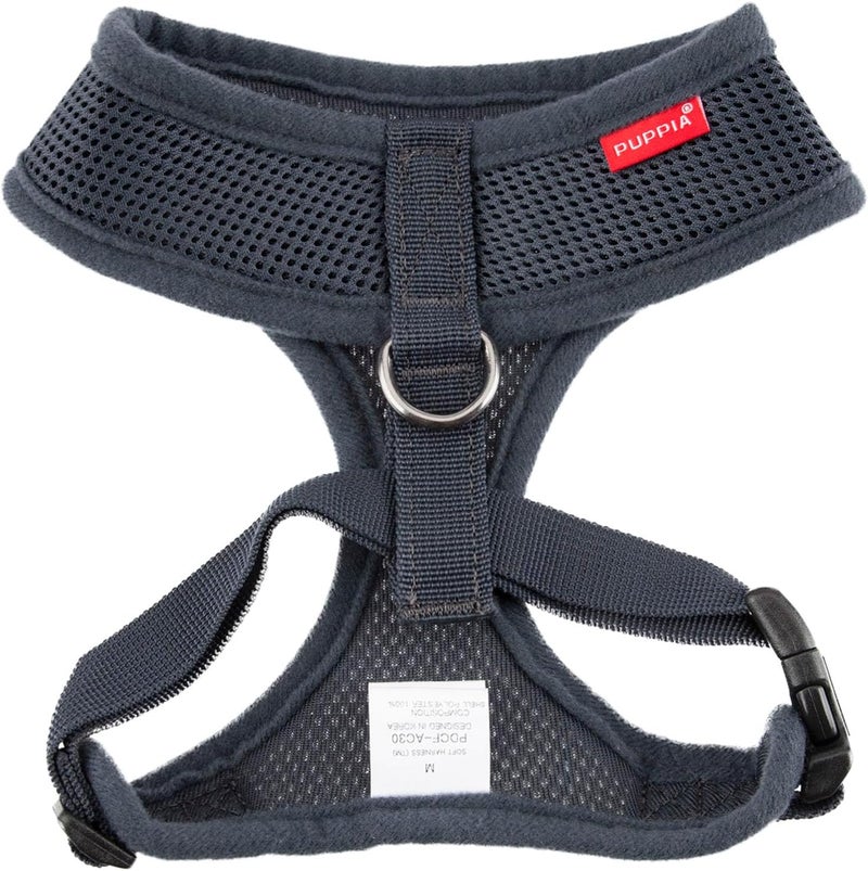 Puppia Soft Harness for Dogs, Grey, XS - Comfortable and Adjustable No-Pull Design - Image 2
