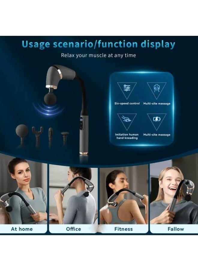 Massage Gun with Extended Handle Revolutionary U-Shaped Back Massager For Pain Relief Deep Tissue Body Massage Hammer For Neck Shoulder Leg Reach Every Muscle with Ease - Image 4