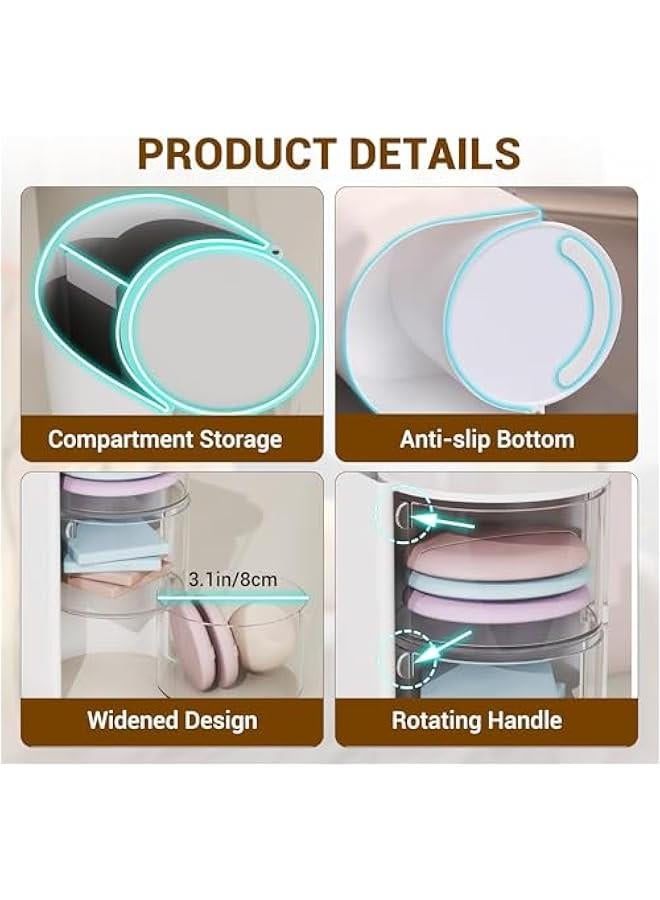 Arabest Hair Accessories Organizer with Hair Brush Holder, Rotatable Makeup Brush Holder for Necklaces, Earring, Bracelet, Ring, Makeup Brushes, Hair Clip and Hair Accessories (White, 2-Layer)  - Image 5
