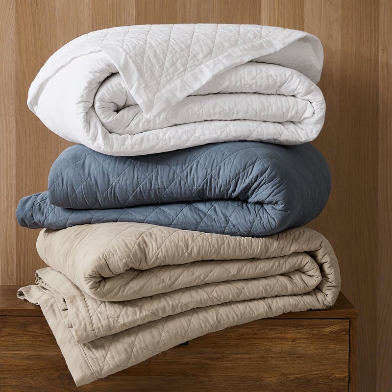 WDCOZY 100% Pre-Washed Cotton King Size Quilt Set - Beige Neutral Ruffle Box Soft Lightweight Bedspread, Textured Like Linen, Farmhouse Country Rustic Coverlet, Shabby Chic Gauze Bedding, 3 Pieces - Image 5
