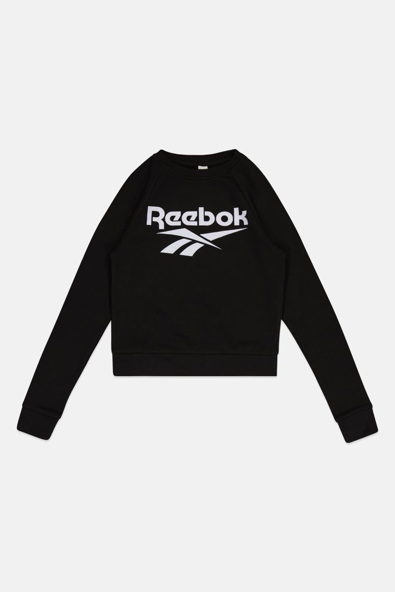 Reebok سويت شيرت رياضي نسائي بأكمام طويلة مناسب في الهواء الطلق، أسود - Image 2