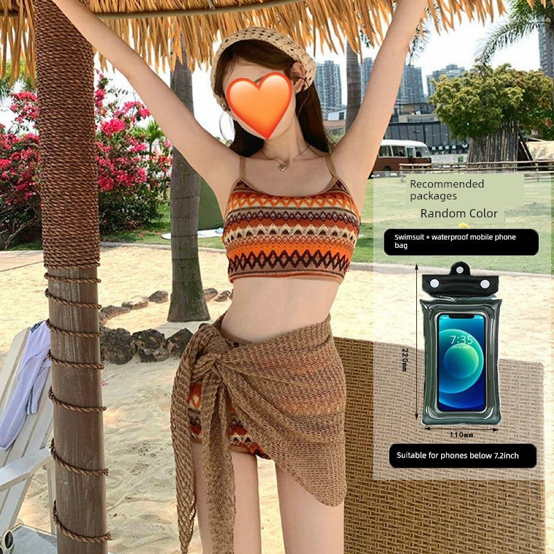 Bikini swimsuit women's sexy pure desire seaside vacation three-piece set split Korean version ins high-end feeling hot spring - Image 3