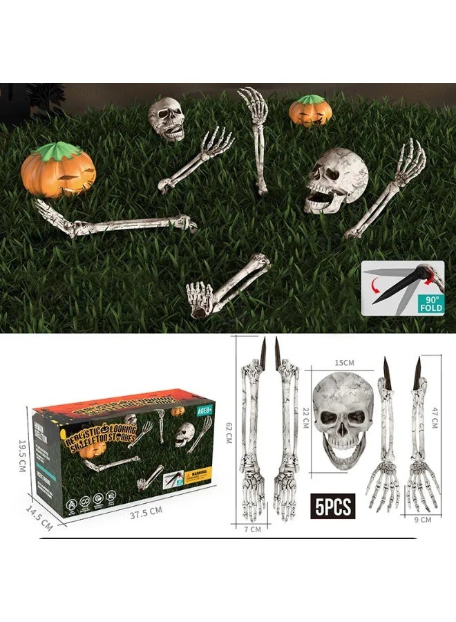 Realistic Skeleton Stakes Halloween Decoration - Image 3