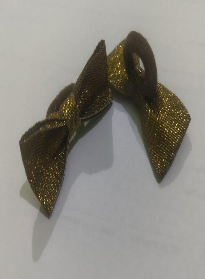Gojira/Pets/Dogs/Cats Premium Handcrafted Hair Bow/Bow-Knot/Topknot Bow with Rubber Band/Grooming Products/Hair Accessories-Premium Golden (2 Pieces) - Image 5