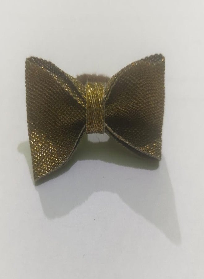 Gojira/Pets/Dogs/Cats Premium Handcrafted Hair Bow/Bow-Knot/Topknot Bow with Rubber Band/Grooming Products/Hair Accessories-Premium Golden (2 Pieces) - Image 2