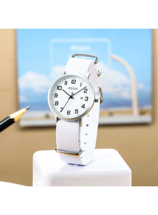 Julius Watch For Women, Back-to Season, Student Exam, Casual Player, Waterproof, Uni, White Quartz Watch Ja-1552a - Image 1