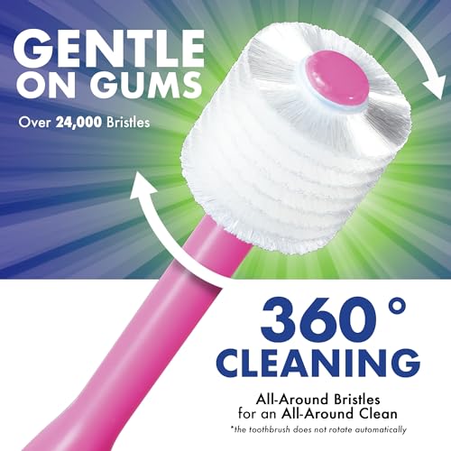 Brilliant Oral Care Baby Toothbrush with Soft Bristles and Round Head, for a Toddler Approved, Easy to Use All-Around Clean Mouth, Ages 0-2 Years, Pink, 1 Pack - Image 4