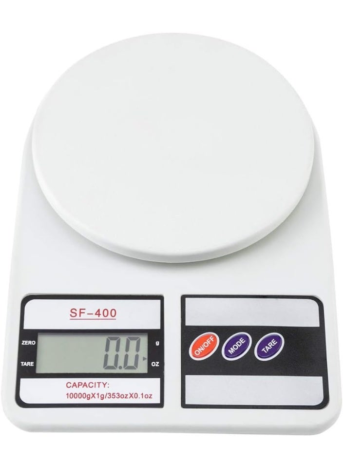 Electronic Kitchen Digital Scale 10 Kg Capacity, 1 g Precision, LCD Display, Multi Purpose Food Weighing Scale for Cooking and Baking, Batteries Included