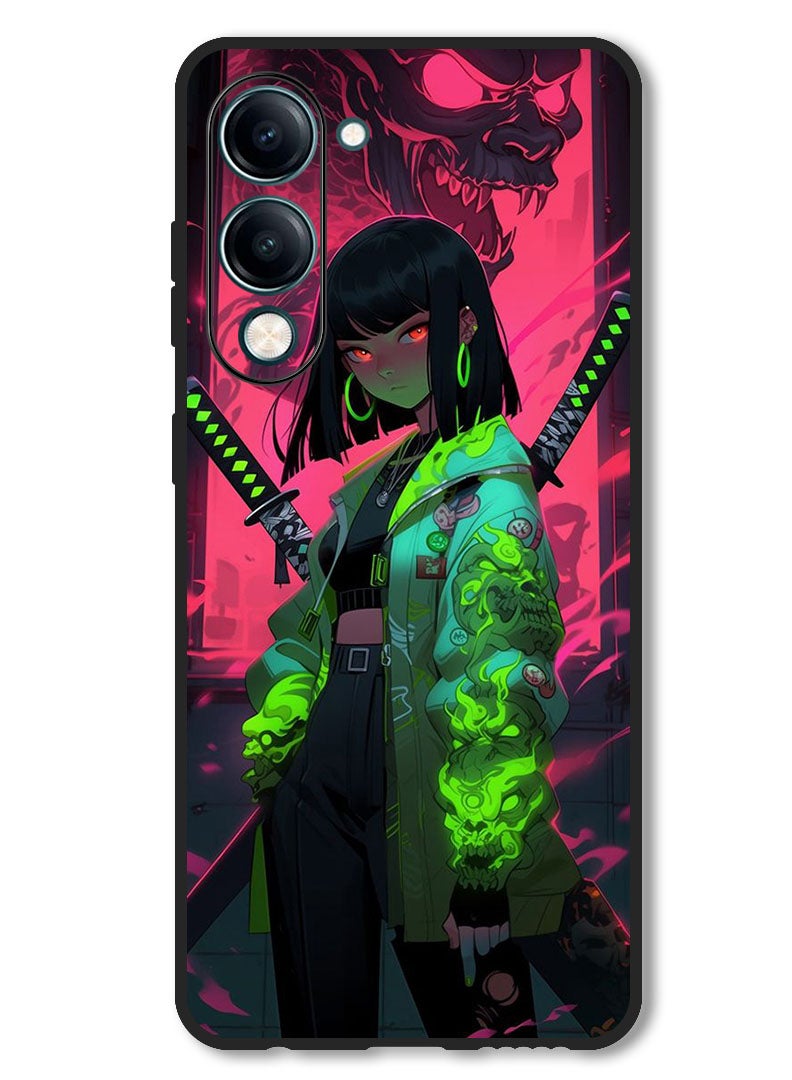 Theodor Case Compatible with Vivo Y29s Protection Shockproof Bumper Cover Japanese Girl - Image 1