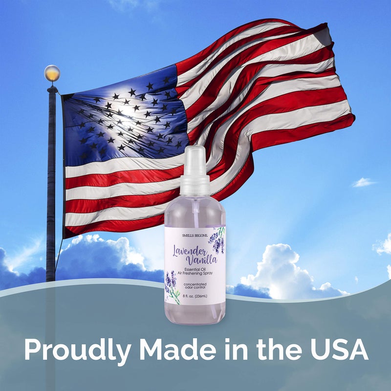 SMELLS BEGONE Essential Oil Air Freshener Spray - Odor Eliminator - 2 Pack - 8 Ounce (Lavender Vanilla) - Image 5