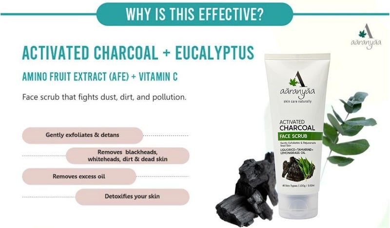 Diverse operating method fit Activated Charcoal Face Scrub - 100 gm Compact trendy practical build - Image 1