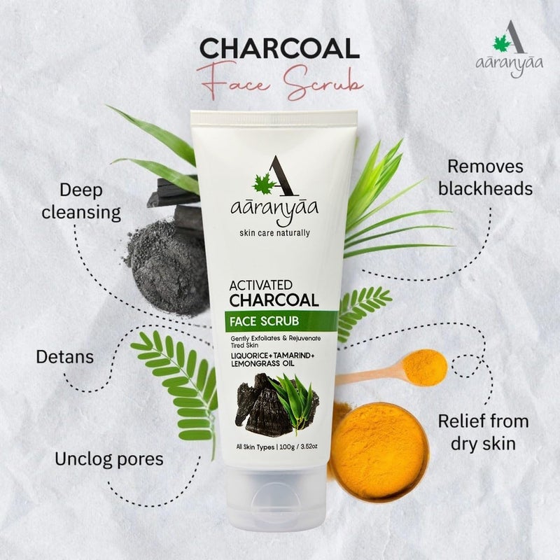 Diverse operating method fit Activated Charcoal Face Scrub - 100 gm Compact trendy practical build - Image 2