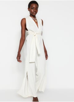 trendyol Ecru Woven Backless Jumpsuit TBESS23TU00010  - Image 1