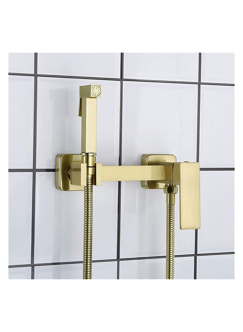 As Gold Square Bidet Sprayer Mixer