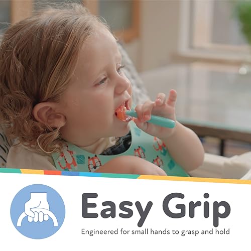 Nuby 3-Stage Baby's First Spoons Set - 3 Pack - 6+ Months - Baby Spoons with Easy Grip Handle - Pastels - Image 2