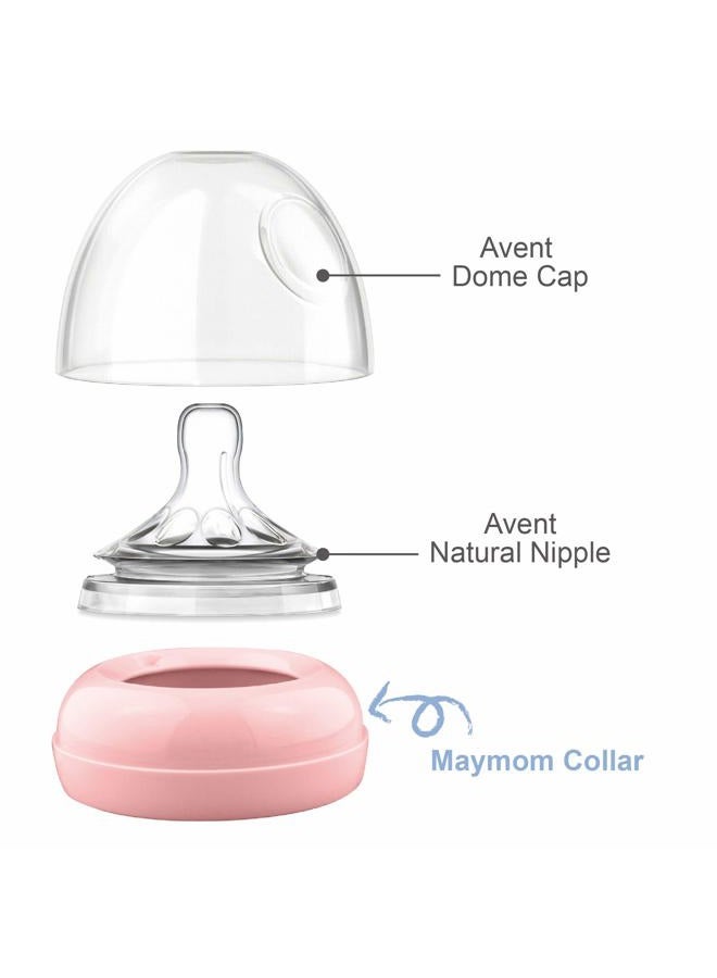 Maymom Replacement Baby Bottle Rings for Philips Avent Bottle, Compatible Screw Ring Collar for Avent Natural Plastic and Glass Bottles; Not for AntiColi, BPA-Free, Secure Latch, 4-Pack - Image 2