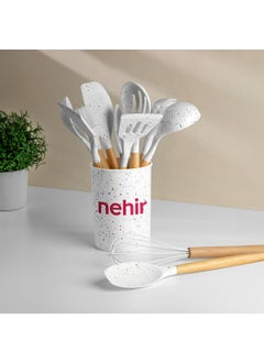 Nehir Angela Wooden Silicone 12 Piece Serving Set 
