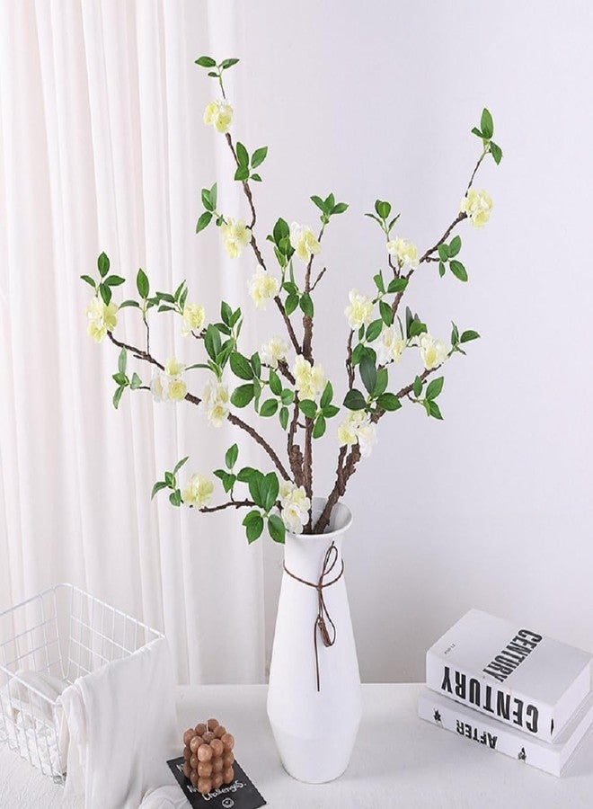 WEISPARK Artificial Flowers, 2pcs Fake Cherry Blossom Branches 31 Inch Long Stem Silk Flowers for DIY Vase Home Hotel Office Wedding Party Garden Decor (White) - Image 4