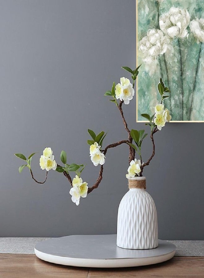 WEISPARK Artificial Flowers, 2pcs Fake Cherry Blossom Branches 31 Inch Long Stem Silk Flowers for DIY Vase Home Hotel Office Wedding Party Garden Decor (White) - Image 2