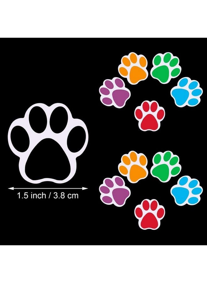 Citihomy Dog Paw Print Stickers Roll Of 500 Piece 1.5Inch Colorful Red Purple Black Cute Small Puppy Paw Labels Stickers For Kids Diy Decor Party Home Room Wall Water Bottles Floor Laptop Scrapbooking - Image 3