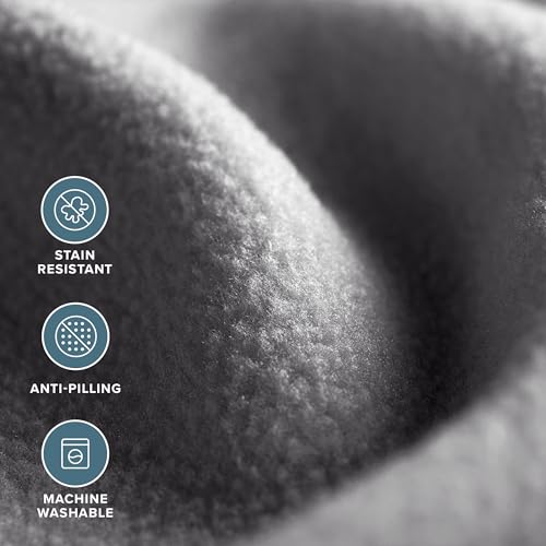 Bare Home Polar Fleece Blanket - King - Grey - Warm & Cozy - Premium Fleece - Throw for Bed, Sofa, Camping, Travel and Cold Nights - Lightweight Blanket (King, Grey) - Image 4