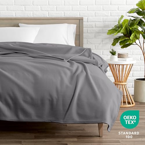 Bare Home Polar Fleece Blanket - King - Grey - Warm & Cozy - Premium Fleece - Throw for Bed, Sofa, Camping, Travel and Cold Nights - Lightweight Blanket (King, Grey) - Image 2