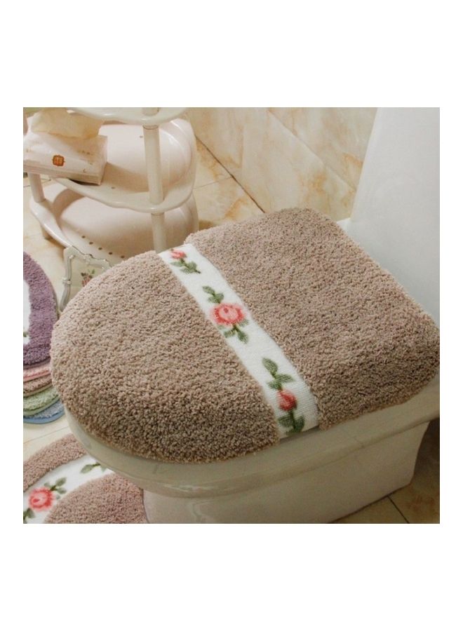 Loquat Pastoral Style Bathroom Toilet Non-Slip Mat Set Pink 20 x 5 x 20cm - Image 3