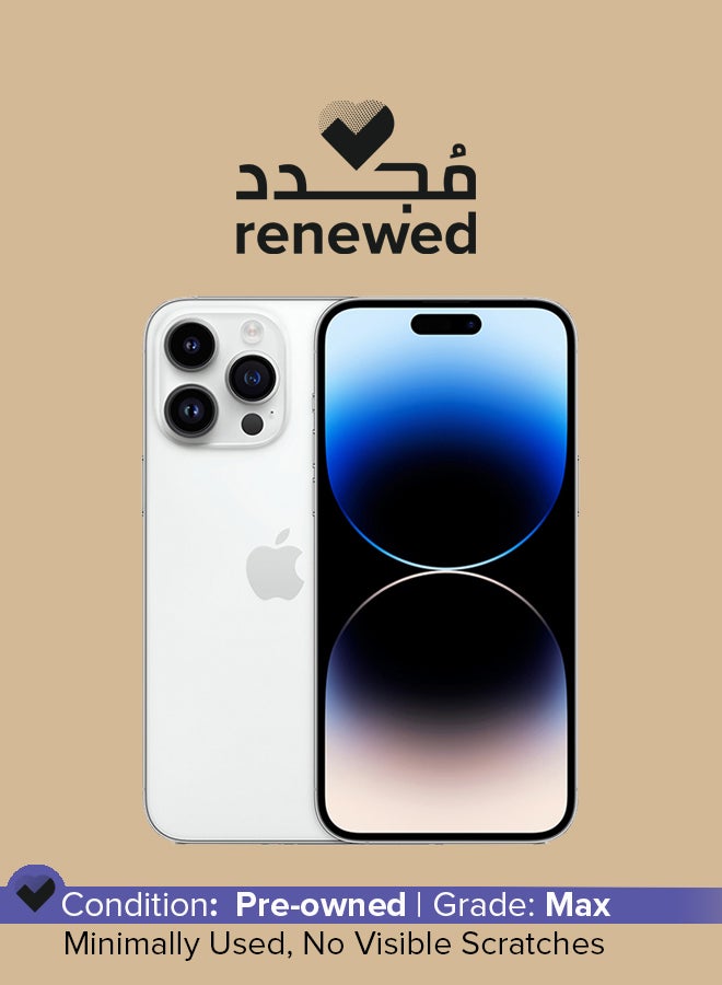 Apple Renewed - iPhone 14 Pro Max 256GB Silver 5G With FaceTime - USA Version (e-SIM only) - Image 1
