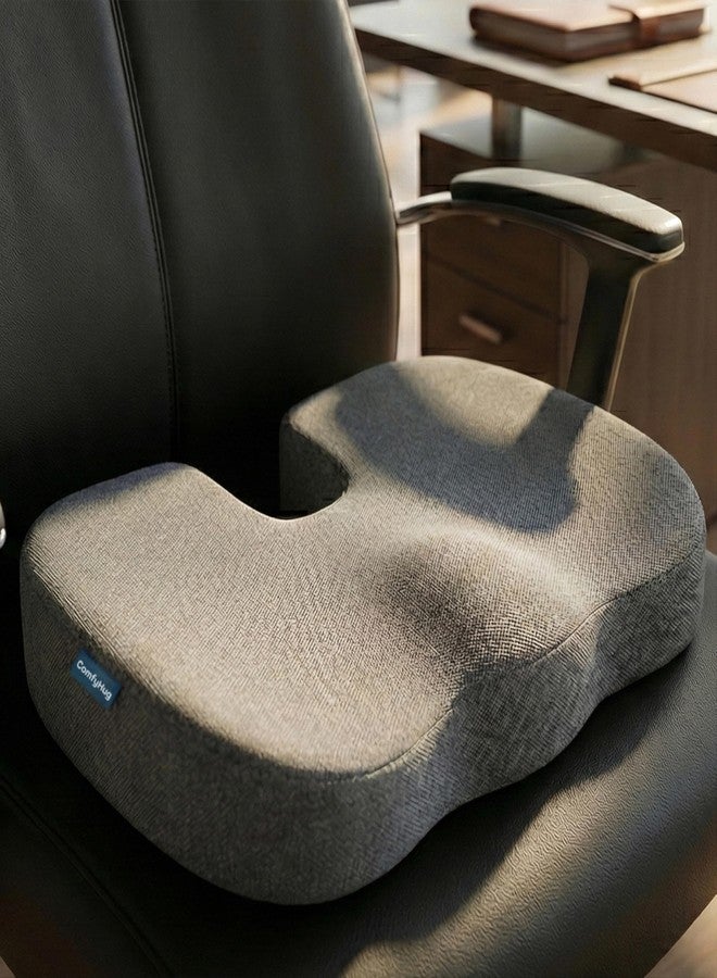 ComfyHug Memory Foam Coccyx Seat Cushion - Orthopedic Chair Pad for Tailbone, Sciatica & Back Pain Relief | Ideal for Office Chairs, Car Seats & Home Use | Washable Cover (18 x 14 x 2.5 Inch) - Image 3