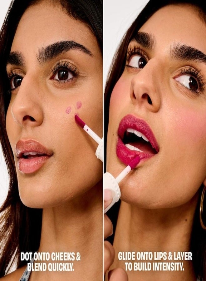 بينيفت أحمر خدود وشفاه سائل من بينيفت كوزمتكس - لون توتي منعش، لون قابل للتكثيف للشفاه والخدود، يدوم طويلاً، 6 غرام - Image 4