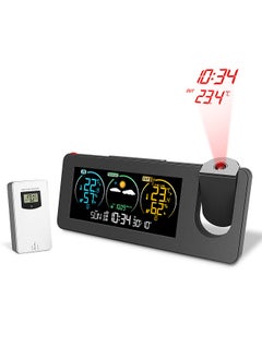 ZX3538 New Electronic Projection Clock Weather Station Weather Forecast Temperature and Humidity Color Screen Digital Alarm Clock