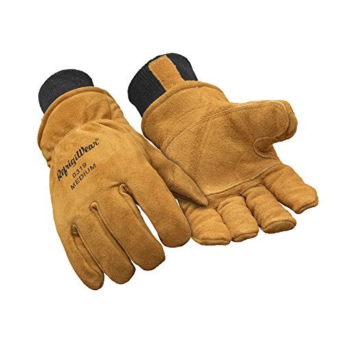 RefrigiWear Warm Fleece Lined Fiberfill Insulated Cowhide Leather Work Gloves (Gold, Large) - Image 1