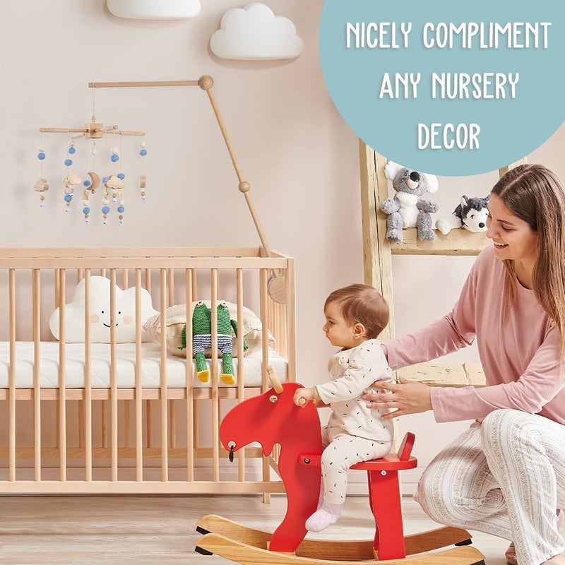 BlueMello Starry Night Baby Mobile Toy and Mobile Arm Holder 2 in 1 Set for Crib  Wooden Beads and Stars Bed Hanger for Boys and Girls  Hanging Nursery Decor for Bassinet  Perfect Baby Shower Gift - Image 4