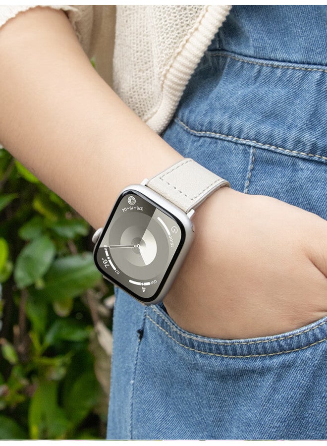 Bho Suitable For Apple Watch Band, Apple Watch S10/ultra2 Band, Genuine Leather Iwatch S9/8/7/6/5/4/se Band, Genuine Leather Magnetic Buckle Watch Strap - Image 2