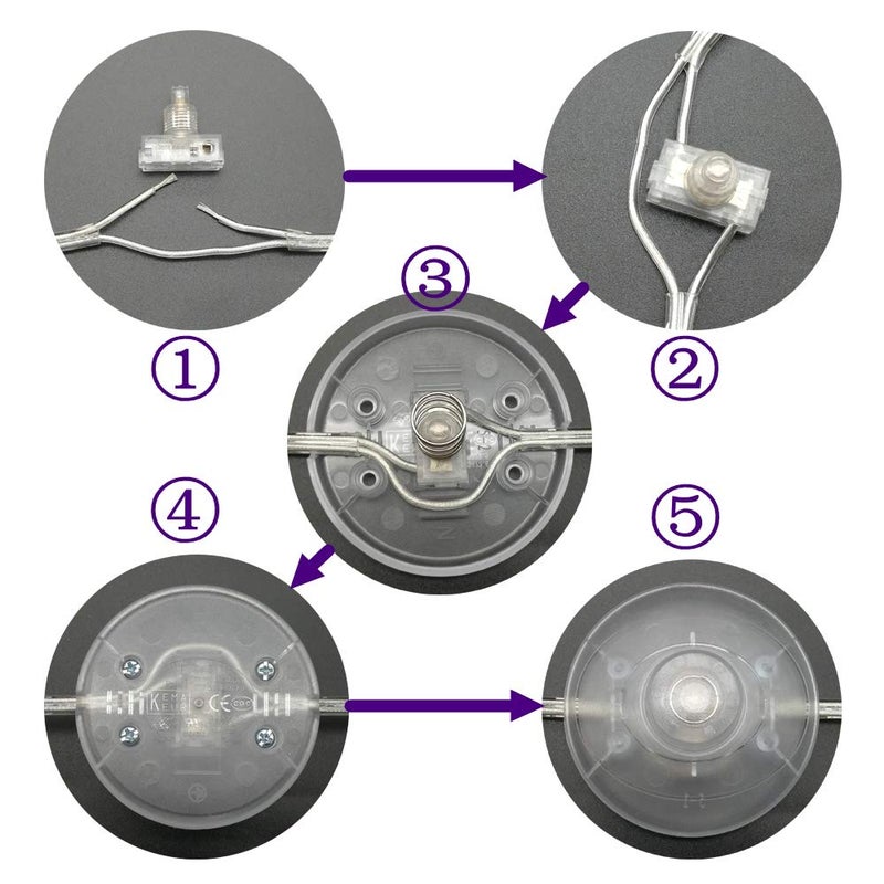 BCQLI 1 Pcs Transparent Foot Pedal Push Switch Inline Lamp Light On-Off Control Footswitch - Image 5
