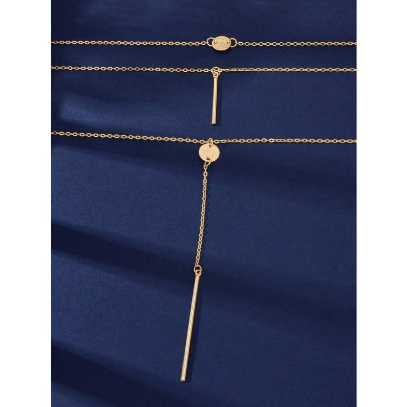 1pc Fashionable Multi-Layer Chains Long  Necklace - Image 3