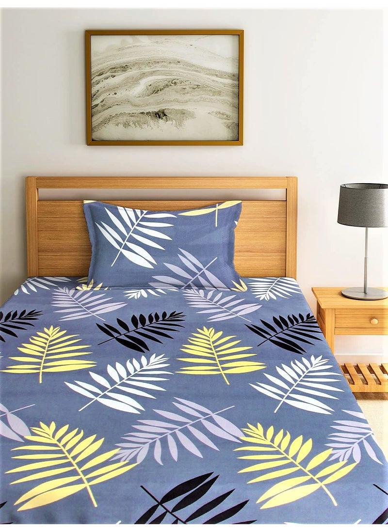 Home Sizzler Home Sizzler 210 TC Microfibre Grey Single Bedsheet with 1 Pillow Cover  - Image 2