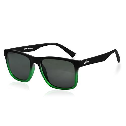 Dervin UV Protected Polarized Square Sunglasses for Men and Women (Green-Black) - Image 1