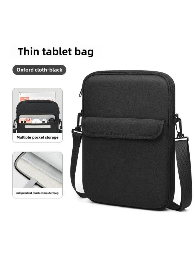 Crossbody Portable Tablet Computer Bag High-grade Sheep Material Anti-seismic Waterproof Lightweight IPad Storage Bag Sleek Bag-Color:OxFord Cloth/black-Size:11inch - Image 1