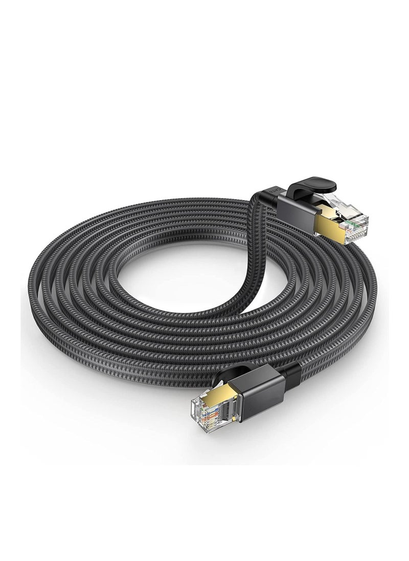 Anmi - 5m Cat 8 Ethernet Cable ,Nylon Braided High Speed Heavy Duty 40Gbps 2000Mhz Flat Network LAN Patch Cord SFTP RJ45 Internet Cable Shielded in Wall, Indoor, Outdoor for Router,Gaming,Switch - Image 1