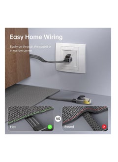 Anmi 5m Cat 8 Ethernet Cable ,Nylon Braided High Speed Heavy Duty 40Gbps 2000Mhz Flat Network LAN Patch Cord SFTP RJ45 Internet Cable Shielded in Wall, Indoor, Outdoor for Router,Gaming,Switch  - Image 5