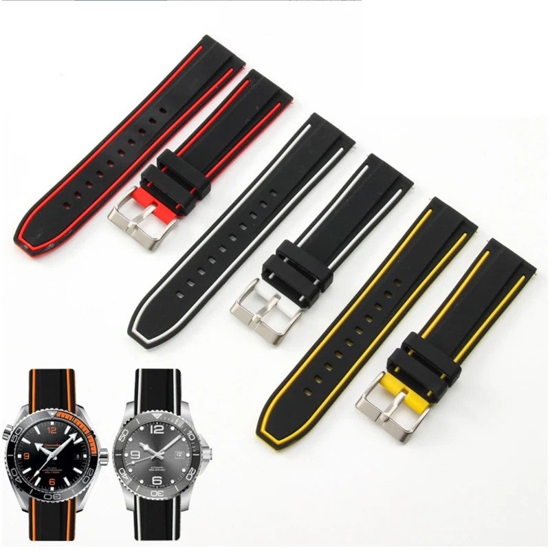 Bluejw Soft Silicone Sport Watch Band 20mm 22mm 24mm Replacement Watch Strap - Image 2