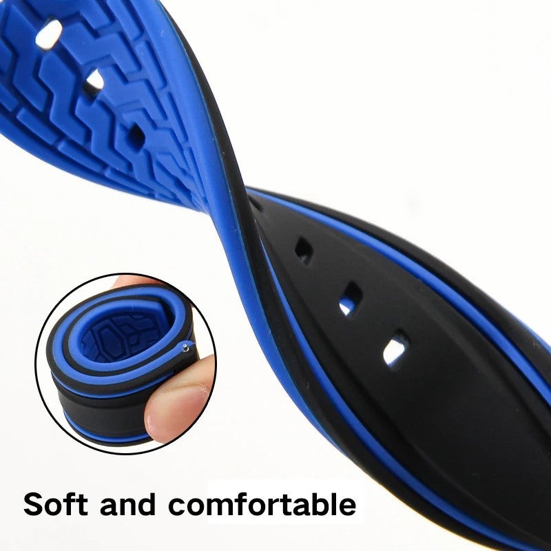 Bluejw Soft Silicone Sport Watch Band 20mm 22mm 24mm Replacement Watch Strap - Image 5