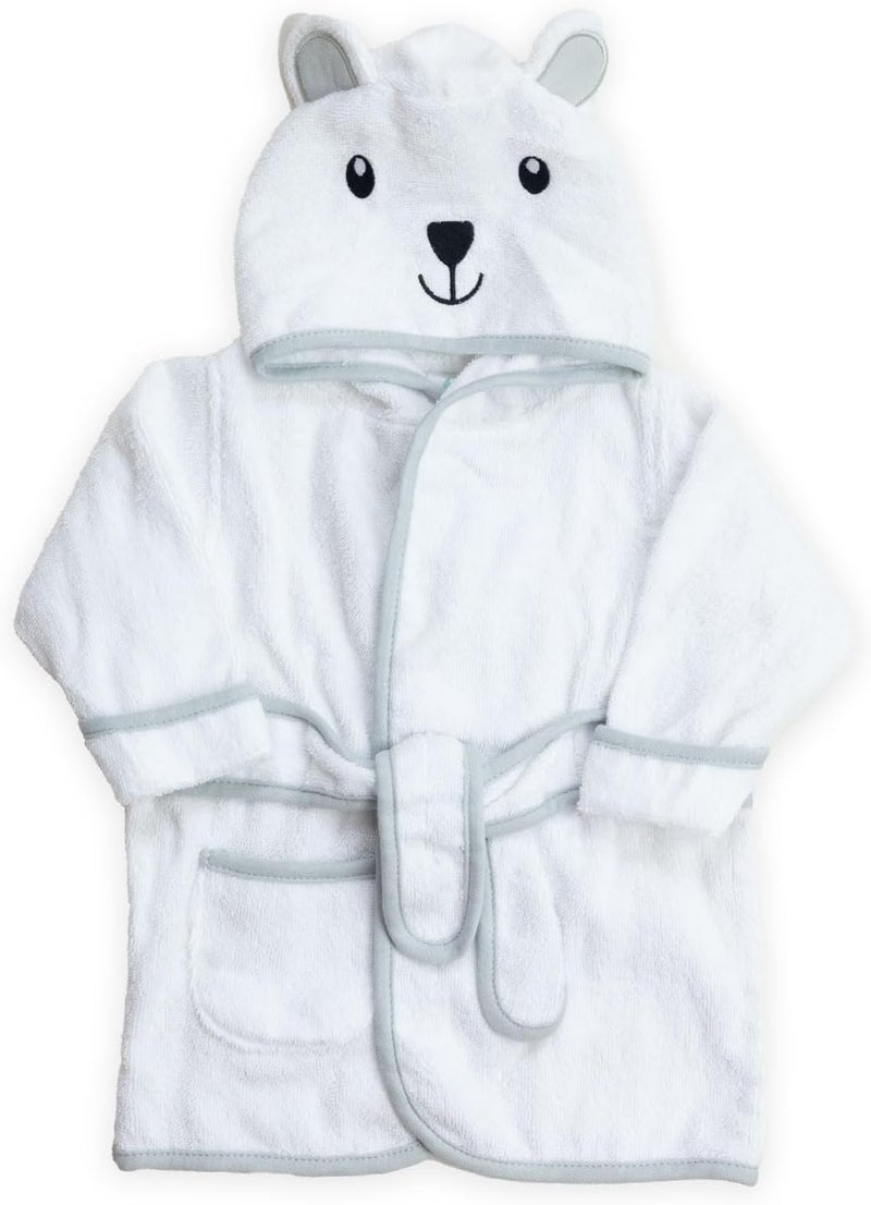 Spasilk Hooded Bathrobe with Ears for Newborn Boys and Girls, 1 3D Soft Cotton Terry Bathrobe, Baby Essentials, Ideal Baby Shower Gifts, Gray Bear, One Size - Image 1