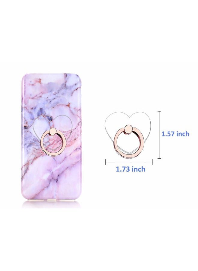 lenoup Transparent Heart Cell Phone Ring Holder Kickstand,Bling Bling Sparkle Diamond Clear Heart Cell Phone Finger Ring Grip Stand(Silver/Rose Gold) - Image 5
