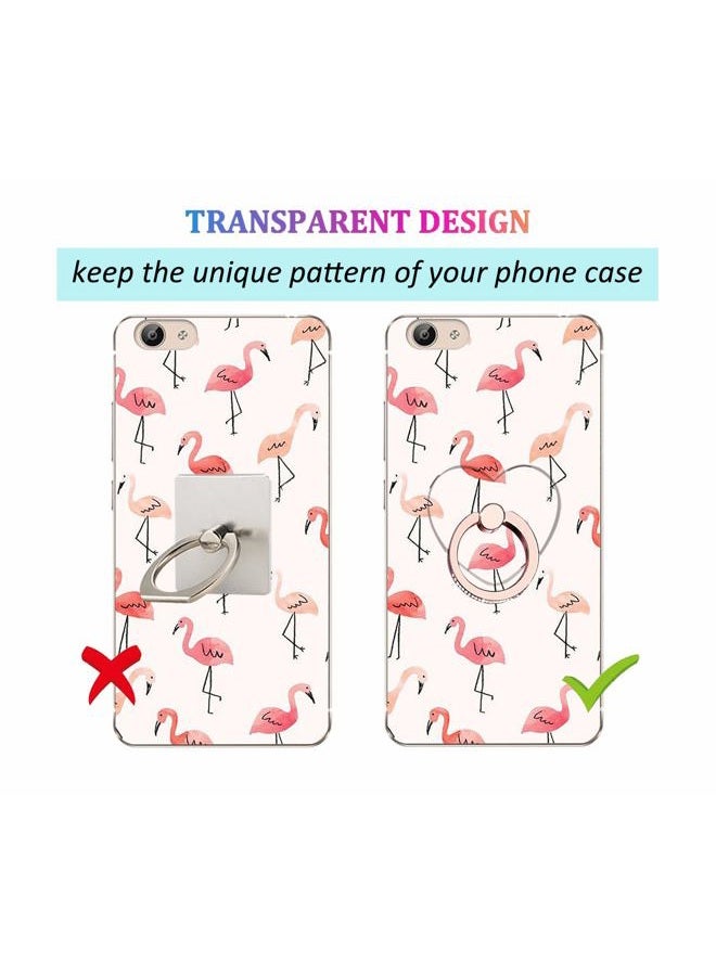 lenoup Transparent Heart Cell Phone Ring Holder Kickstand,Bling Bling Sparkle Diamond Clear Heart Cell Phone Finger Ring Grip Stand(Silver/Rose Gold) - Image 2
