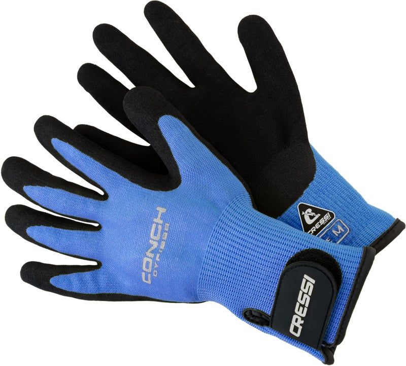 Cressi Conch Dyfiber Gloves, Blue, XL - Image 1