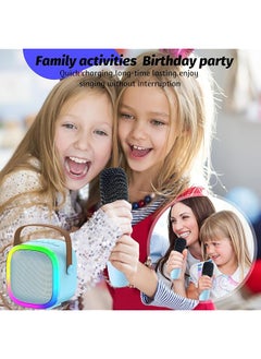 DMG TECH Mini Karaoke Machine Portable Bluetooth Speaker With Wireless Microphone Magic Voices And Colorful Led Lights Wireless Bluetooth Karaoke Microphon For For Kids And Adults Blue  - Image 5